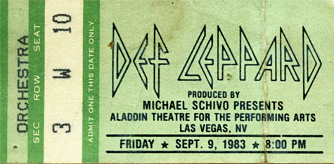 Def Leppard 09-09-83 Aladdin Theatre - Las Vegas, NV