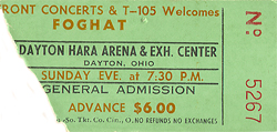 Foghat 1975 Dayton Hara Arena - Dayton, OH