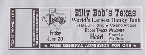 Heart 07-20-03 Billy Bob's Texas - Fort Worth, TX