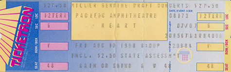 Heart 08-17-90 Pacific Amphitheatre - Costa Meas, CA