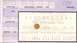 Metallica Ticket Stub 07-27-94 Blockbuster Desert Sky - Phoenix, AZ