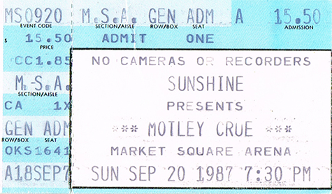 Motley Crue 09-20-87 Market Square Arena - Indianapolis, IN