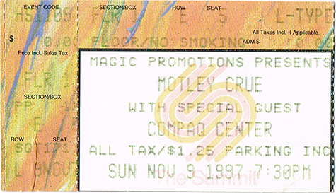 Motley Crue 11-09-97 Compaq Center - Houston, TX
