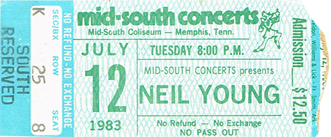 Neil Young 07-12-83 Mid-South Coliseum, Memphis, TN