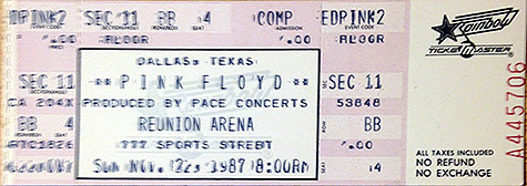 Pink Floyd 11-22-87 Reunion Arena - Dallas, TX