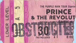 Prince Ticket Stub 12-30-84 Reunion Arena - Dallas, TX