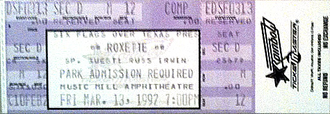 Roxette - 03-13-92 Six Flags - Arlington, TX