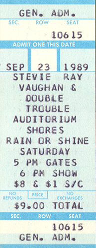 Stevie Ray Vaughan Full Unsed Ticket 09-23-89 Auditorium Shores - Austin, TX