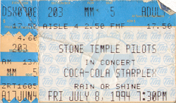 Stone Temple Pilots Ticket Stub 07-08-94 Starplex Amphitheater - Dallas, TX