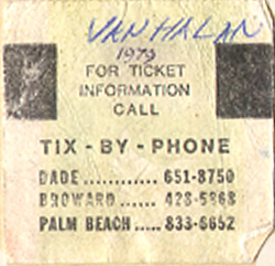 Van Halen 1979 - West Palm Beach, FL