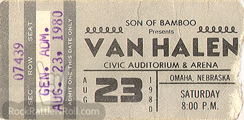 Van Halen 08-23-80 Civic Auditorium & Arena - Omaha, NE