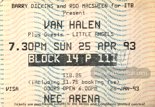 Van Halen 04-23-93 NEC Arena - London, UK