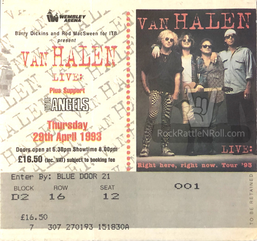 Van Halen 04-29-93 Wembley Arena - London, UK