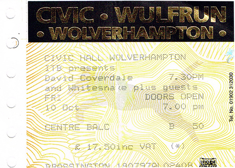 Whitesnake 10-10-97 Civic Hall - Wolverhampton, UK